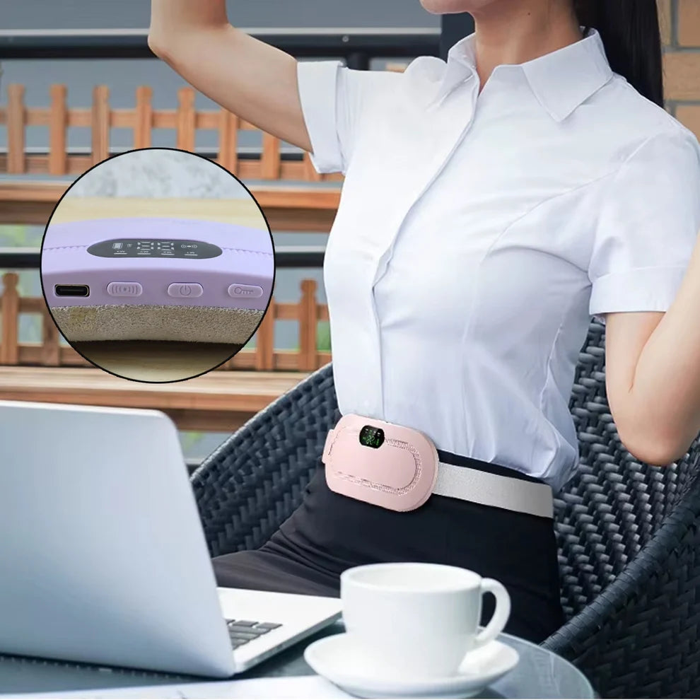 Menstrual Cramp Relief Belt with Heat & Vibration