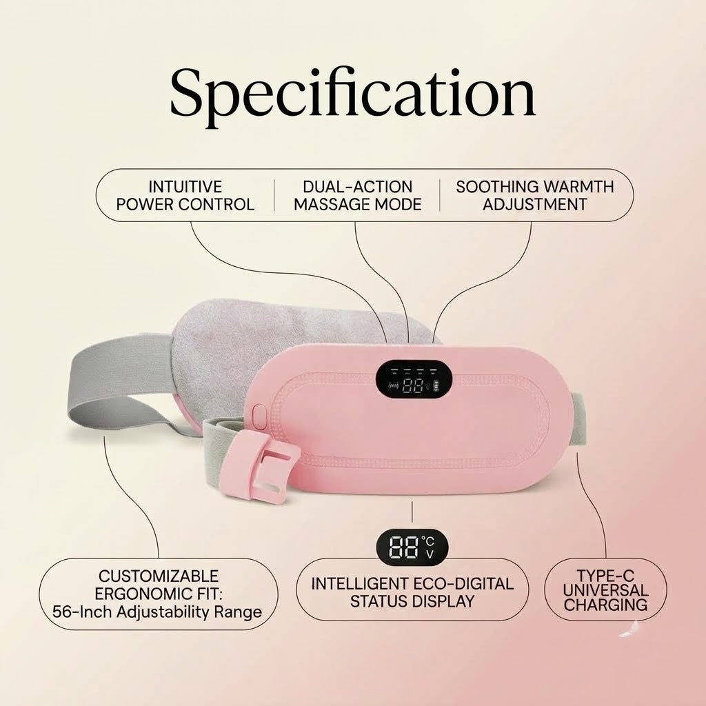 Menstrual Cramp Relief Belt with Heat & Vibration