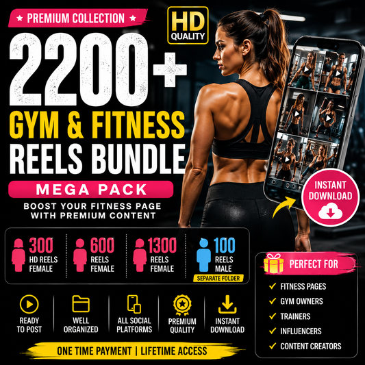 2200+ Gym & Fitness Reels Bundle (HD)