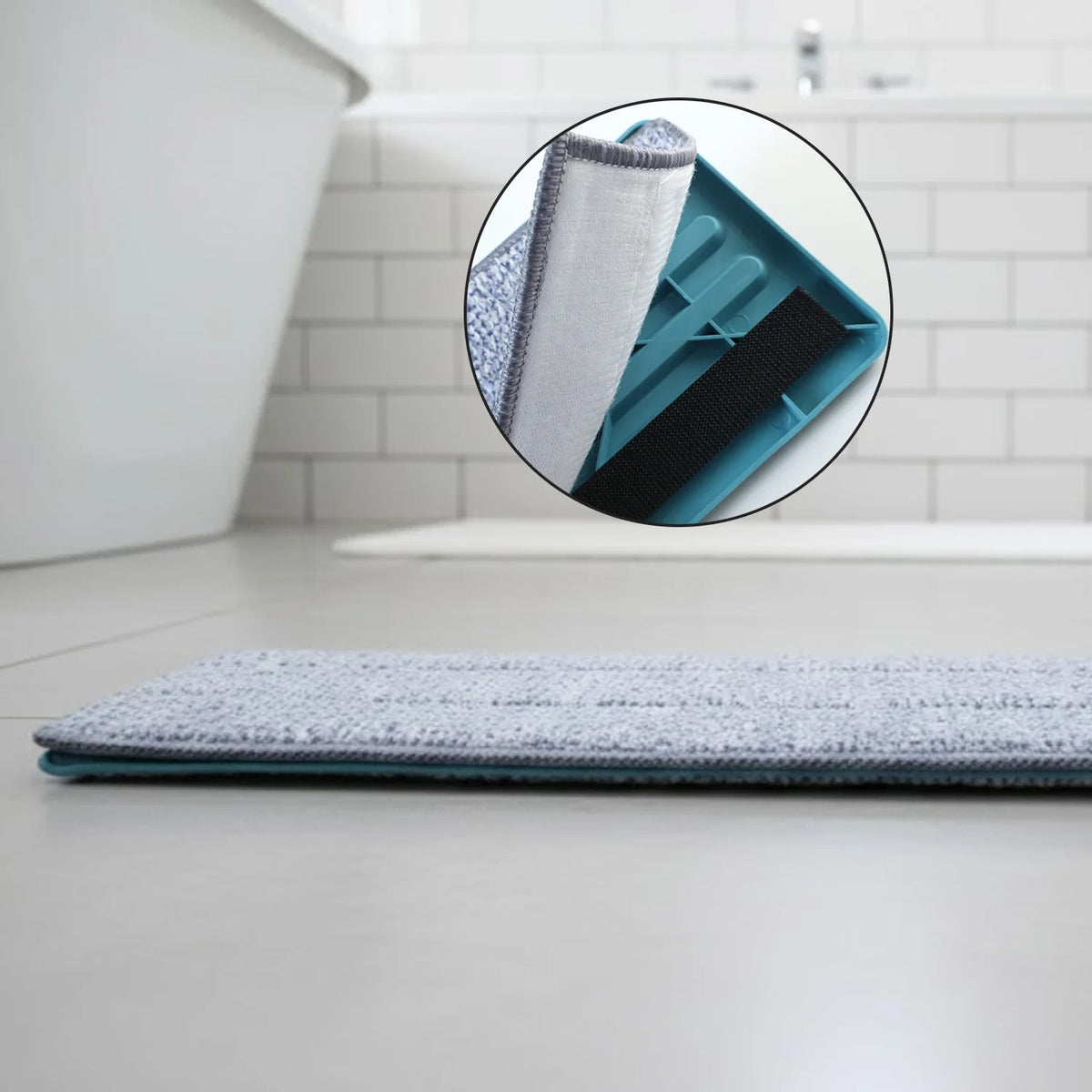 360° Rotating Flat Floor Mop with Self-Wringing Microfiber Cleaning Pad