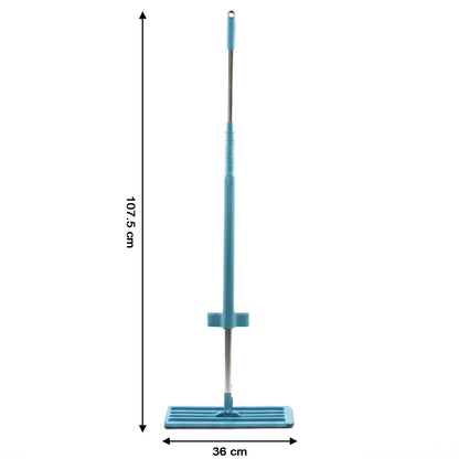360° Rotating Flat Floor Mop with Self-Wringing Microfiber Cleaning Pad