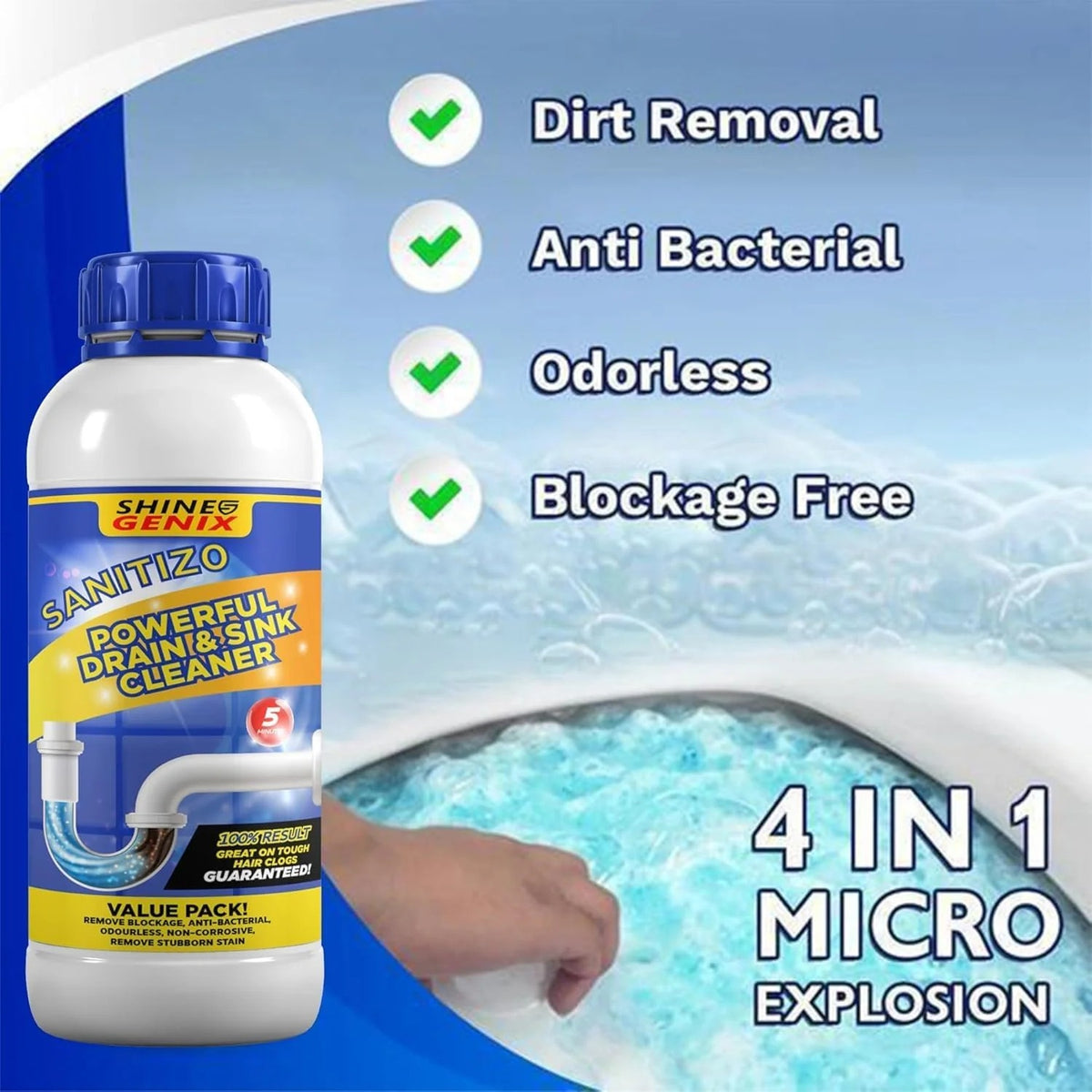 Powerful Sink & Drain Cleaner – BUY 1 GET 3 FREE